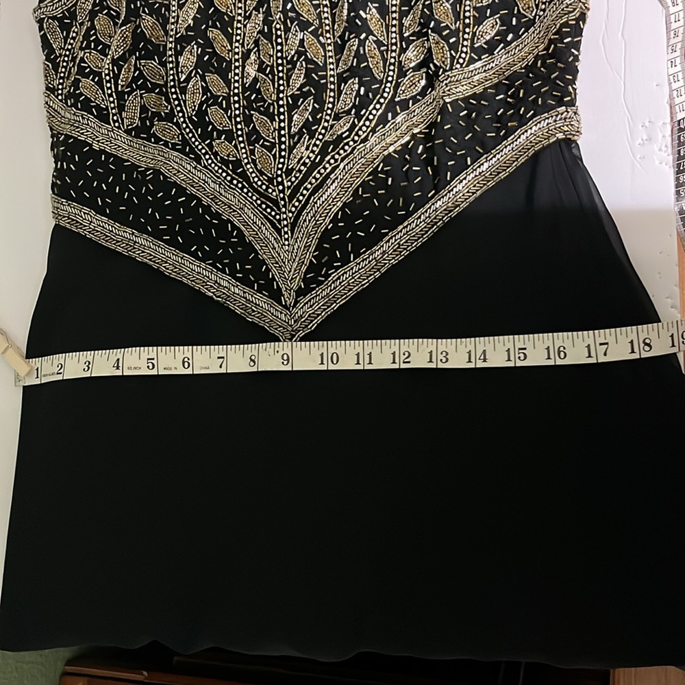 Vintage Black and Gold Beaded Long Formal Dress by Scala - Picture 13 of 13